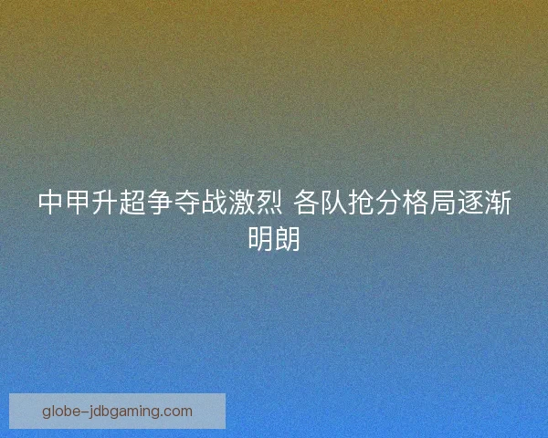中甲升超争夺战激烈 各队抢分格局逐渐明朗