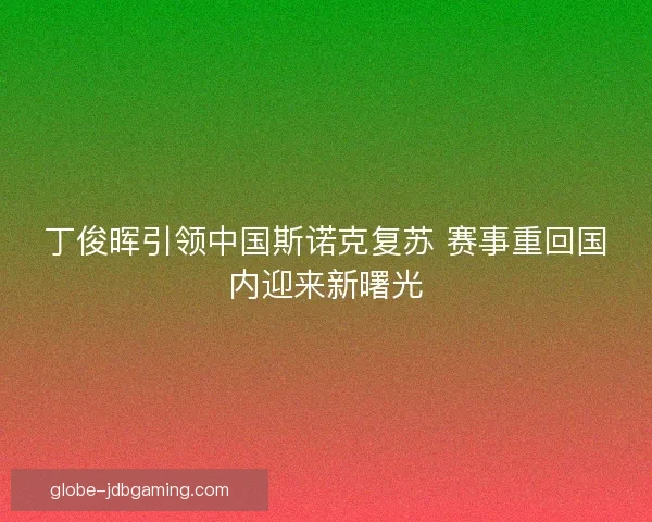 丁俊晖引领中国斯诺克复苏 赛事重回国内迎来新曙光